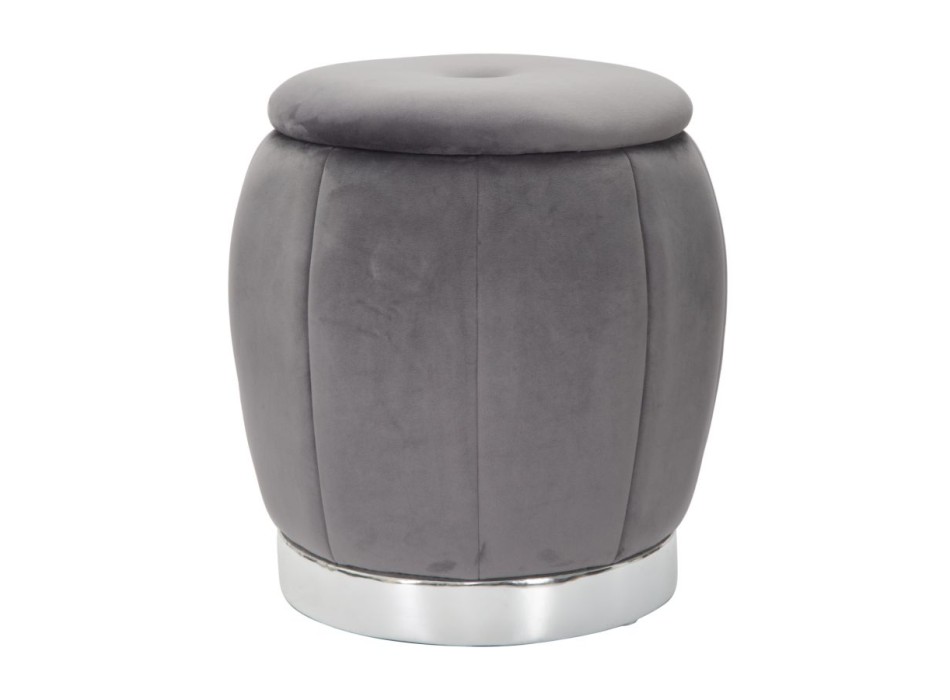 POUF/RECIPIENT PARIS GRIS/ARGENT