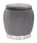 POUF/RECIPIENT PARIS GRIS/ARGENT