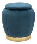 POUF/RECIPIENT PARIS BLEU MARINE/OR