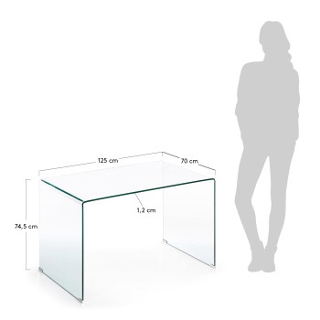 Bureau Burano 125 x 70 cm transparent