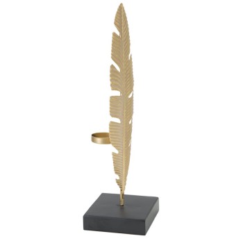 SCULPTURE DE FEUILLE AVEC BOUGEOIR GLAM