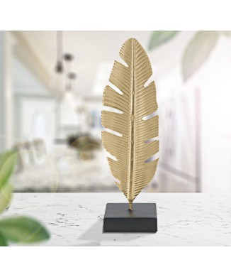 SCULPTURE DE FEUILLE AVEC BOUGEOIR GLAM