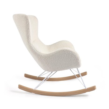 Fauteuil à bascule Vania en Shearling blanc