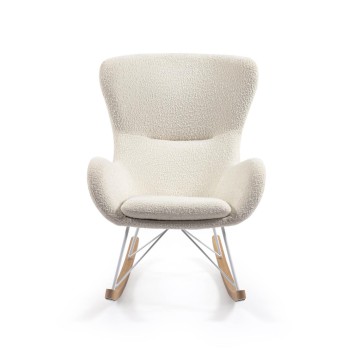 Fauteuil à bascule Vania en Shearling blanc