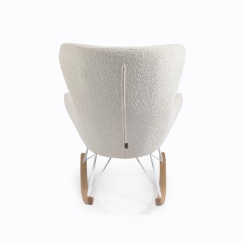 Fauteuil à bascule Vania en Shearling blanc