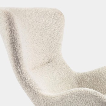 Fauteuil à bascule Vania en Shearling blanc