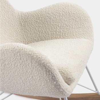 Fauteuil à bascule Vania en Shearling blanc