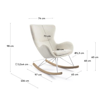 Fauteuil à bascule Vania en Shearling blanc