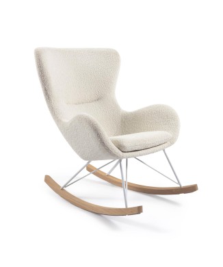 Fauteuil à bascule Vania en Shearling blanc