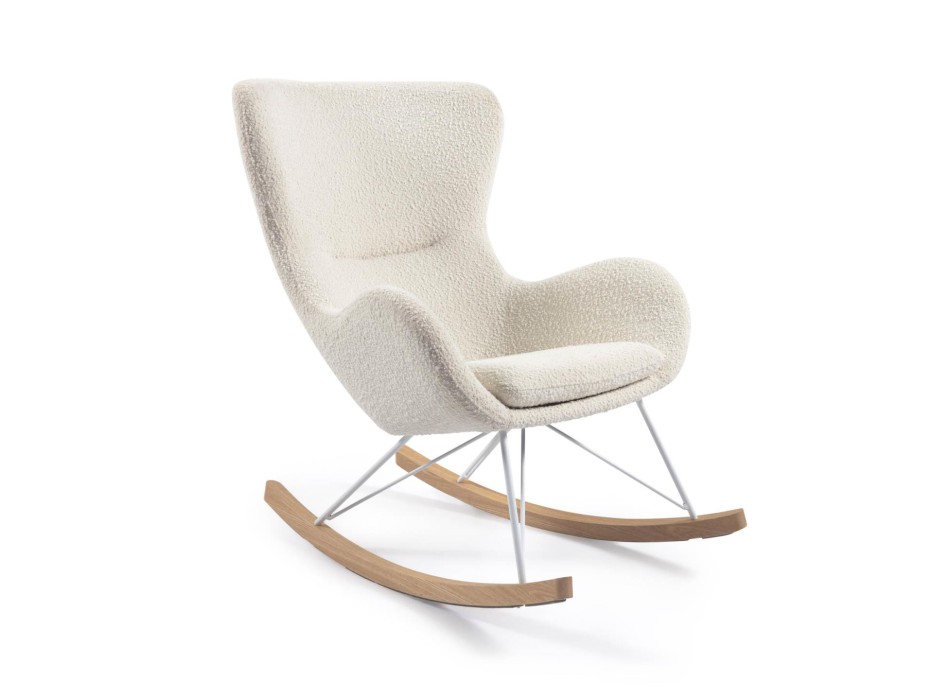 Fauteuil à bascule Vania en Shearling blanc