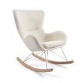 Fauteuil à bascule Vania en Shearling blanc