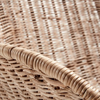 Sedia Chart in rattan e gambe in acciaio finitura o grigio, rattan naturale