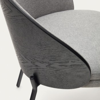 Chaise Eamy plaqué frêne gris clair