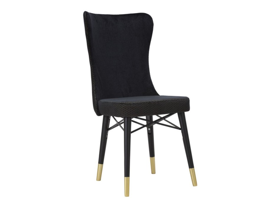 ENSEMBLE DE CHAISES MIMOZA NOIR 2PCS