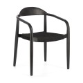 Chaise Nina en bois massif peint en noir