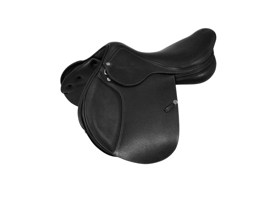 SELLE DE SAUT ROMA BOIS ET CUIR MARTELÉ