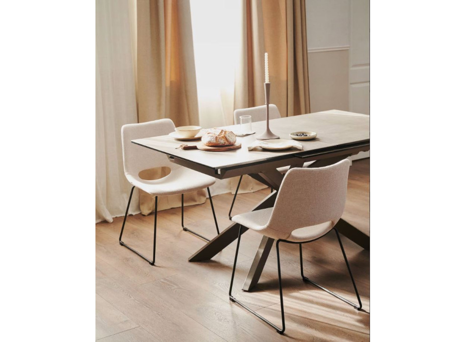 Ensemble table extensible Atminda + chaises Zahara