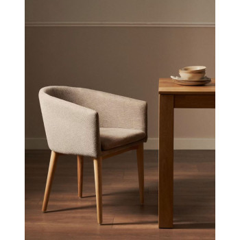 Ensemble table Briva + chaises chenille Harlan