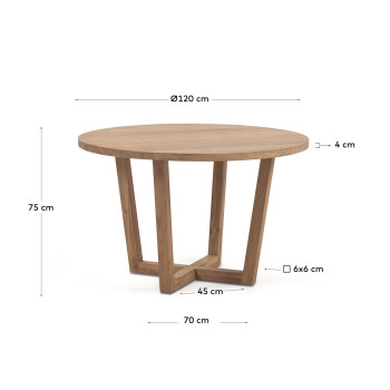 Ensemble table ronde Nahla + chaises Konna