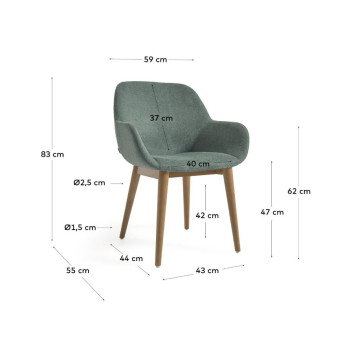 Ensemble table ronde Nahla + chaises Konna