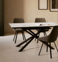 Ensemble table en verre Theone + chaise pivotante Jenna