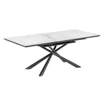 Ensemble table en verre Theone + chaise pivotante Jenna