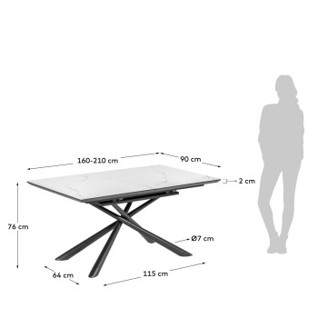 Ensemble table en verre Theone + chaise pivotante Jenna