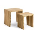 Set de 2 tables gigognes Zuleika en bois de mascia