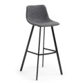 Tabouret Alve en éco-cuir gris