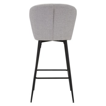 LOT DE 2 TABOURETS DE BAR GRIS LOSANNA