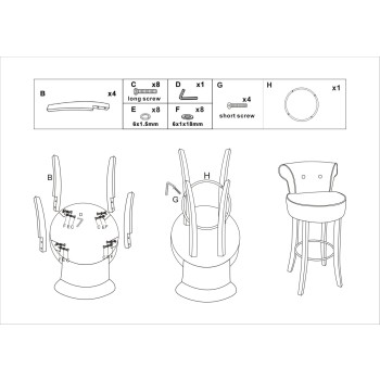 TABOURET DE BAR LUXY CRÈME