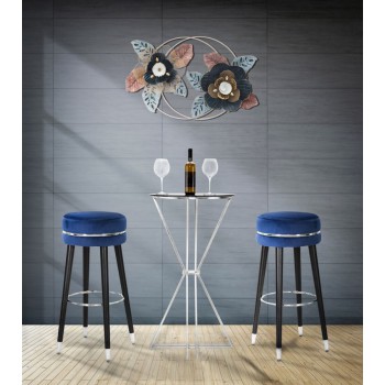 TABOURET DE BAR PARIS BLEU/ARGENT