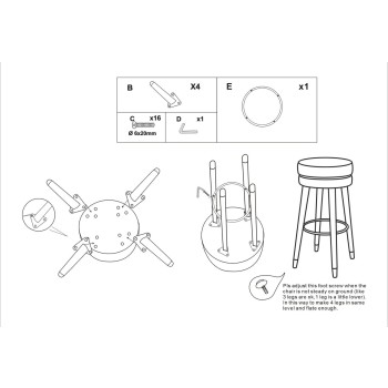 TABOURET DE BAR PARIS BLEU/ARGENT