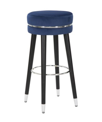 TABOURET DE BAR PARIS BLEU/ARGENT