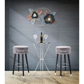 TABOURET DE BAR PARIS GRIS/ARGENT