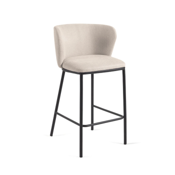 Tabouret Ciselia en chenille hauteur d'assise 65 cm