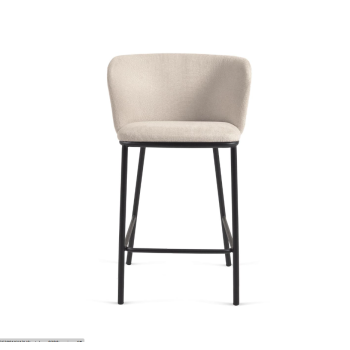 Tabouret Ciselia en chenille hauteur d'assise 65 cm