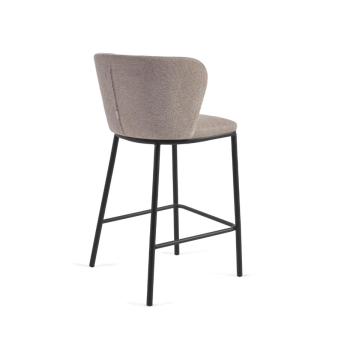 Tabouret Ciselia en chenille hauteur d'assise 65 cm