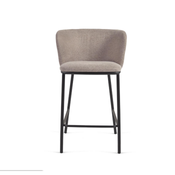 Tabouret Ciselia en chenille hauteur d'assise 65 cm