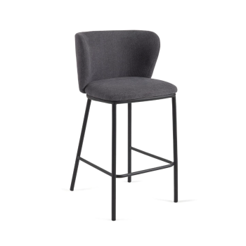 Tabouret Ciselia en chenille hauteur d'assise 65 cm