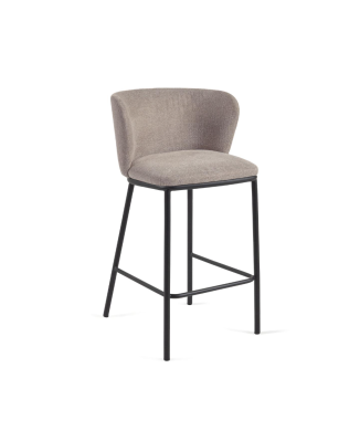 Tabouret Ciselia en chenille hauteur d'assise 65 cm