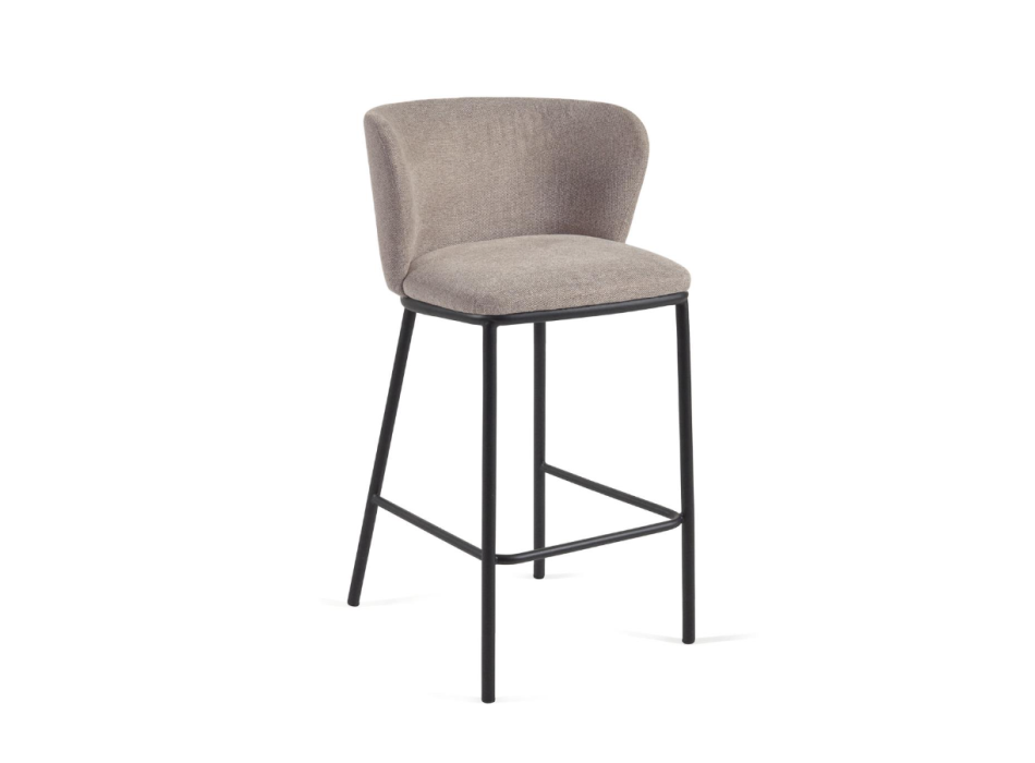 Tabouret Ciselia en chenille hauteur d'assise 65 cm