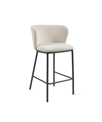 Tabouret Ciselia en peau lainée 65 cm