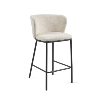 Tabouret Ciselia en peau lainée 65 cm