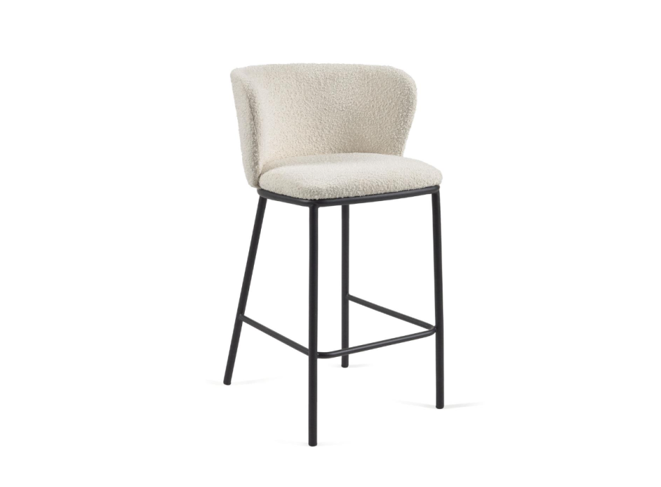 Tabouret Ciselia en peau lainée 65 cm