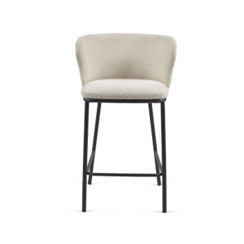 Tabouret Ciselia en peau lainée 65 cm