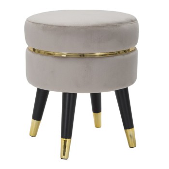 TABOURET PARIS GRIS/DORÉ