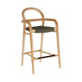 Tabouret Sheryl en bois d'eucalyptus massif et corde