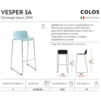 Tabouret VESPER 3 COLOS