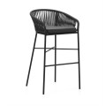 Tabouret Yanet en corde noire hauteur 80 cm